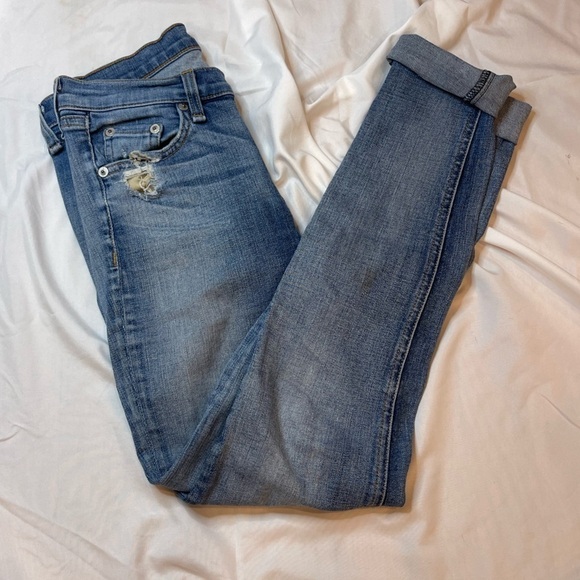 Rag And Bone Skinny Jean Distressed/Ripped Size 25 - Picture 2 of 12